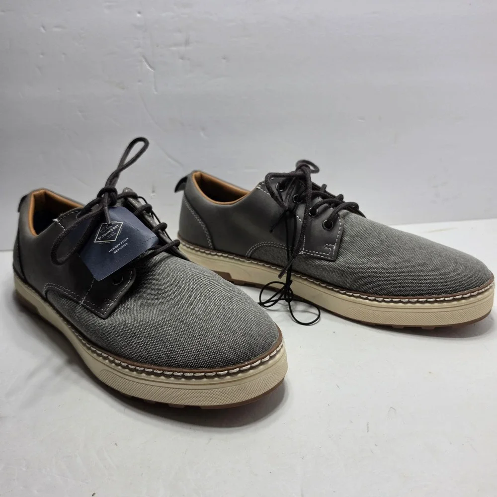 St Johns Bay Jacob Mens Grey Canvas Oxford Memory Foam Shoes 10.5M 016-1403